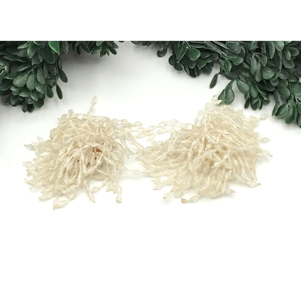 Vintage White resin bead Cluster Shoe Clip-On